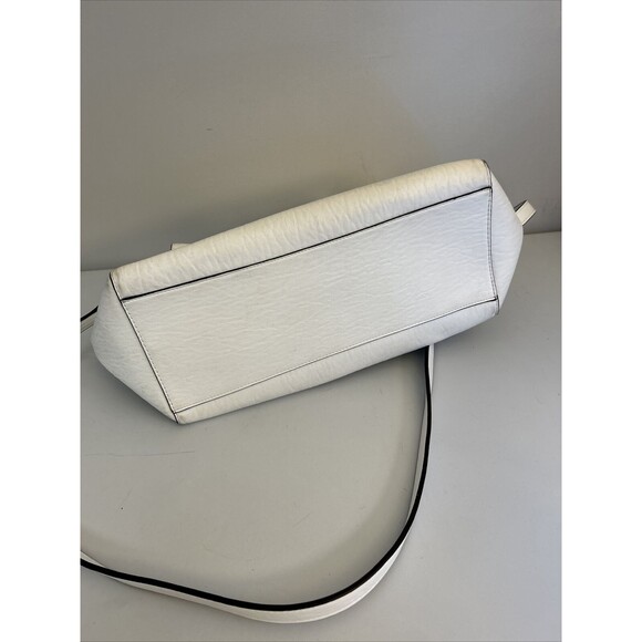 Calvin Klein White Satchel Handbag Silver Hardware Purse - Picture 15 of 15